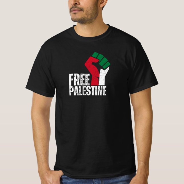 Free Palestine Gaza Flag - Freedom for Palestinian T-Shirt (Front)