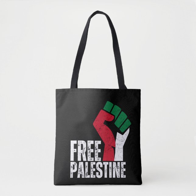 Free Palestine Gaza Flag - Freedom for Palestinian Tote Bag (Front)