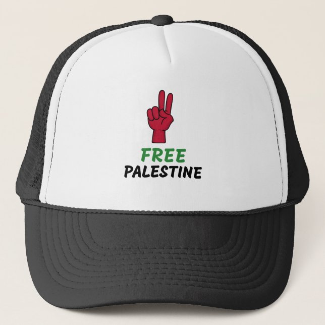 Free Palestine Gaza Genocide Trucker Hat (Front)