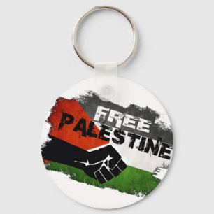 Free Palestine Grunge Flag Key Ring