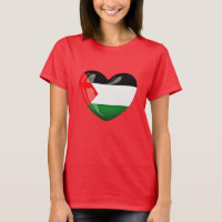 Free Palestine. Heart Shaped Palestinian Flag