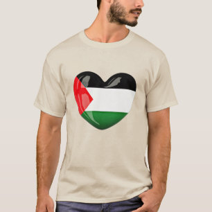 Free Palestine. Heart Shaped Palestinian Flag T-Shirt