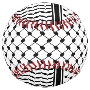 Free Palestine Keffiyeh pattern black and white  Softball