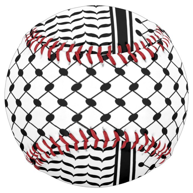 Free Palestine Keffiyeh pattern black and white  Softball (Front)
