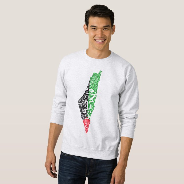 Free Palestine map and flag فلسطين Sweatshirt (Front Full)
