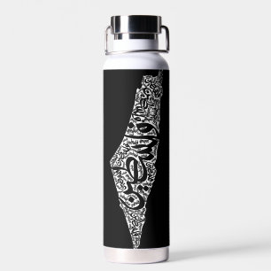 Free Palestine map and flag فلسطين Water Bottle
