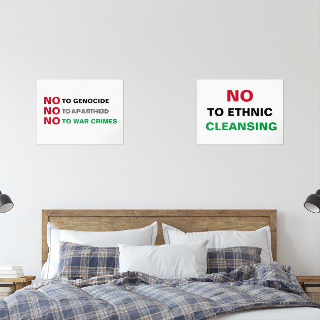 FREE PALESTINE NO TO GENOCIDE APARTHEID WAR CRIMES (Bedroom)