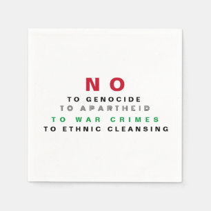 FREE PALESTINE NO TO GENOCIDE APARTHEID WAR CRIMES NAPKIN