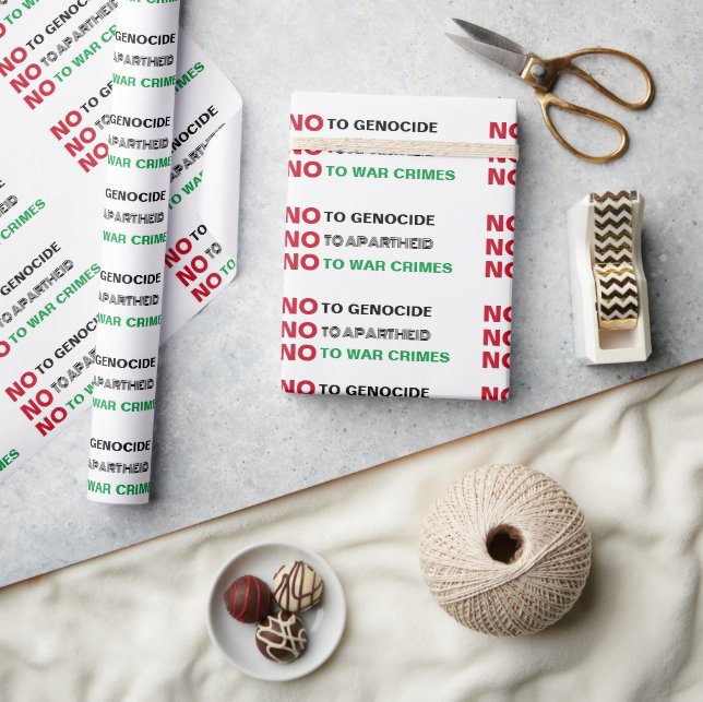 FREE PALESTINE NO TO GENOCIDE APARTHEID WAR CRIMES WRAPPING PAPER (Crafts)