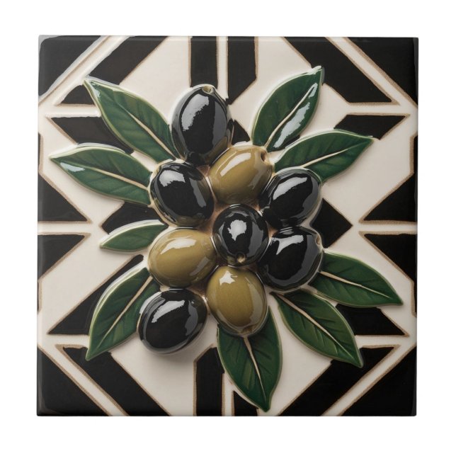 FREE PALESTINE olives branches mosaic ceramic tile (Front)