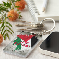 Free Palestine Paint Brush Style Torn Flag