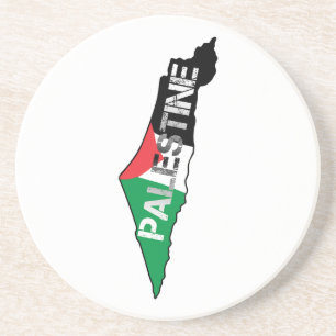 Free Palestine Palestine Flag on Palestine Map Coaster