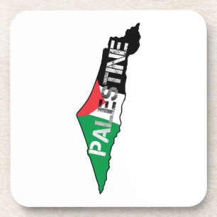 Free Palestine Palestine Flag on Palestine Map Coaster