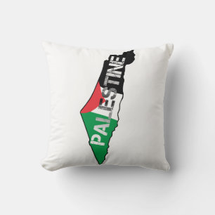 Free Palestine Palestine Flag on Palestine Map Cushion