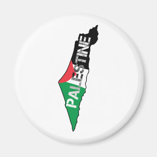 Free Palestine Palestine Flag on Palestine Map Magnet