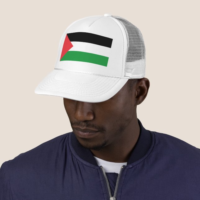 FREE PALESTINE PALESTINE FLAG TRUCKER HAT (In Situ)