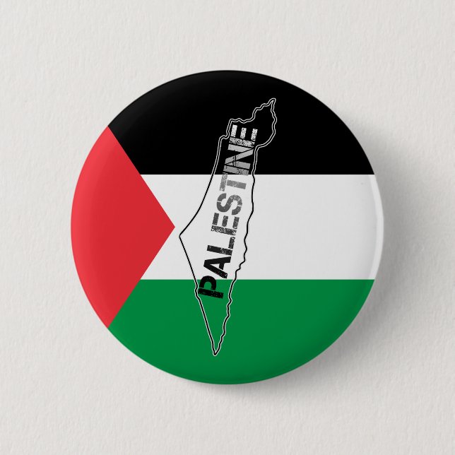 Free Palestine Palestine Map on Palestine Flag 6 Cm Round Badge (Front)