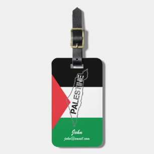 Free Palestine Palestine Map on Palestine Flag Luggage Tag