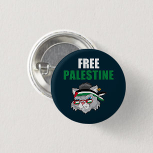 Free Palestine Palestinian Cat Gaza 3 Cm Round Badge