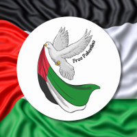 Free Palestine Palestinian Flag White Dove Peace
