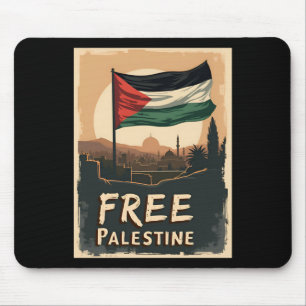 Free Palestine Palestinian Flag With Golden Palett Mouse Pad