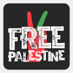 Free Palestine Palestinian Patriotic Ceasefire Tee Square Sticker