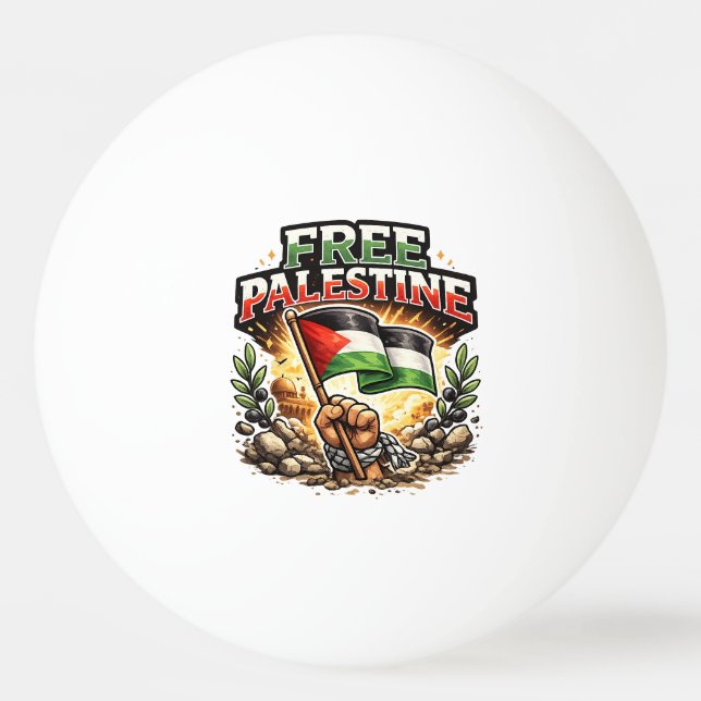 Free Palestine Ping Pong Ball (Front)