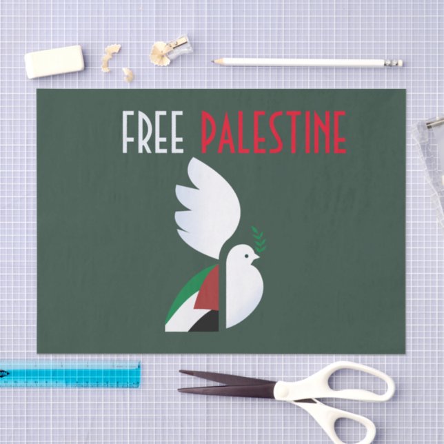 Free Palestine Postcard – Human Rights Awareness Tissue Paper (Craft)