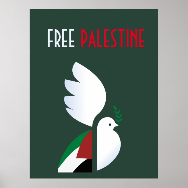 Free Palestine Poster – Political Protest Art (Front)