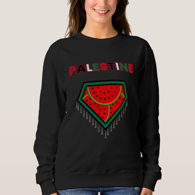 Free Palestine Protest Sweatshirt - Watermelon Tee (Front)