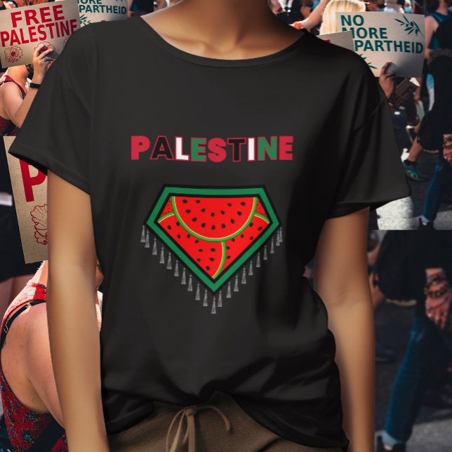 Free Palestine Protest T-Shirt - Watermelon Tee (Watermelon Palestine design for Pro Palestine Protesters March, say no to Genocide On Gaza.)