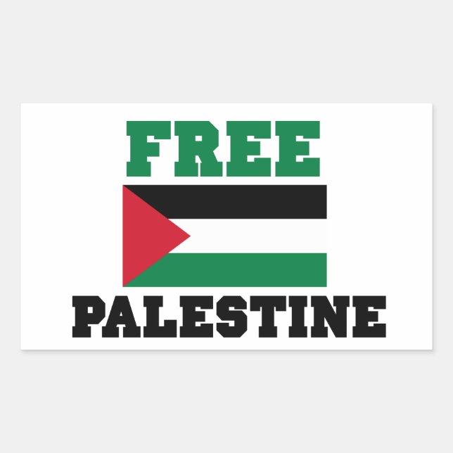 Free Palestine Rectangular Sticker (Front)