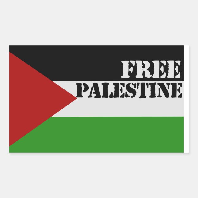 Free Palestine Rectangular Sticker (Front)