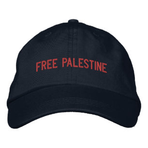 Free Palestine red custom text minimalist Embroidered Hat