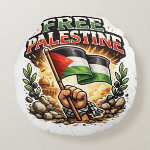 Free Palestine Round Cushion