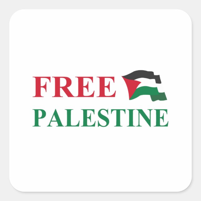 free palestine  square sticker (Front)