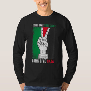 Free Palestine Stand With Gaza Flag Long Live Pale T-Shirt