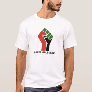 Free Palestine T-shirt. Fist with Palestinian flag T-Shirt