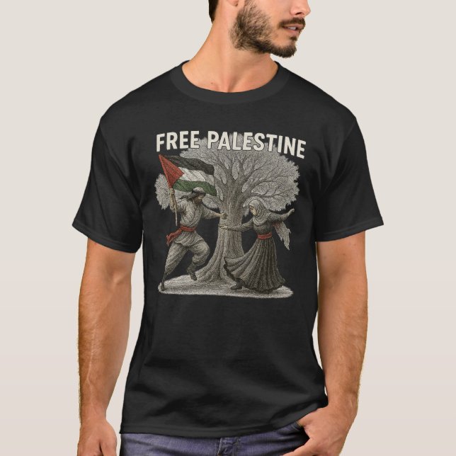 Free Palestine T-Shirt – Roots of Freedom (Front)