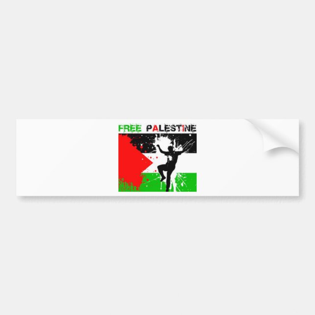 FREE PALESTINE THEME. BUMPER STICKER (Front)