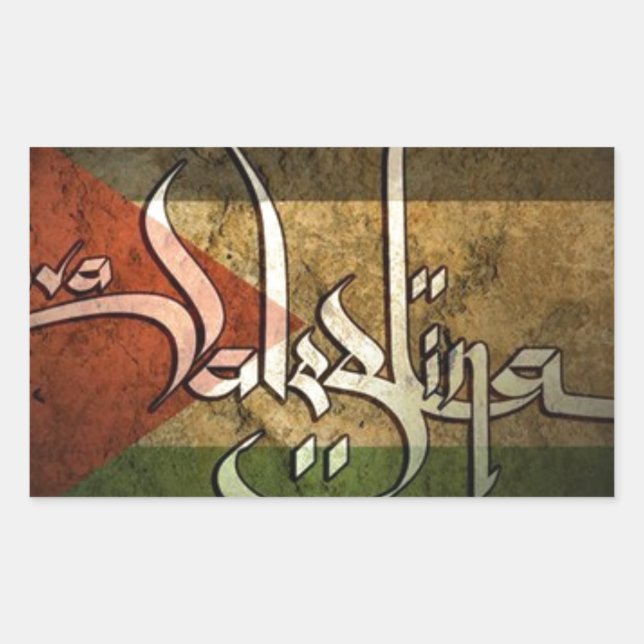 Free Palestine- Viva Palestina Rectangular Sticker (Front)