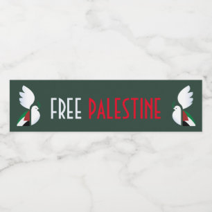 Free Palestine Water Bottle Label Solidarity