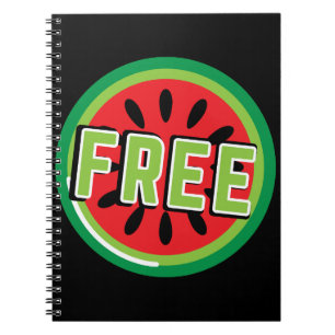 Free Palestine watermelon- Freedom for Palestinian Notebook