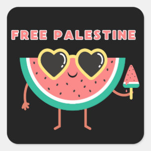free palestine Watermelon Palestine cute colourful Square Sticker