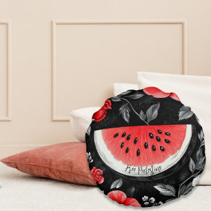 Free Palestine Watermelon Round Cushion