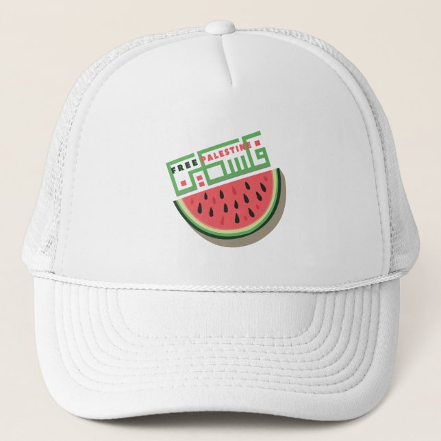 FREE PALESTINE WATERMELON TRUCKER HAT (Front)