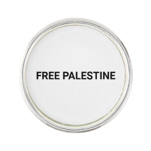 Free Palestine white black custom text minimalist Lapel Pin