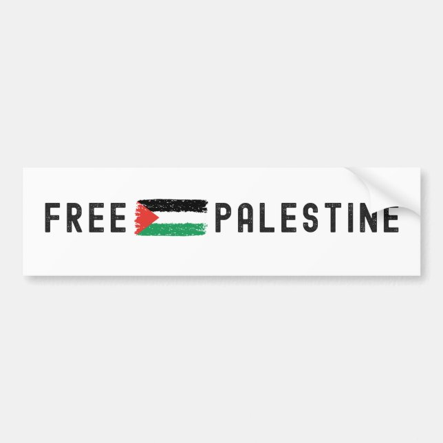 FREE PALESTINE white Bumper Sticker (Front)
