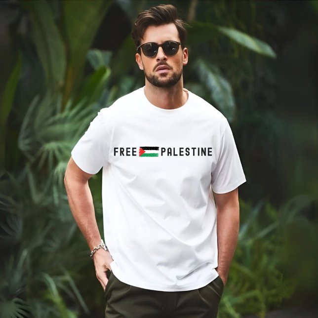 FREE PALESTINE white t-shirt for man (Creator Uploaded)