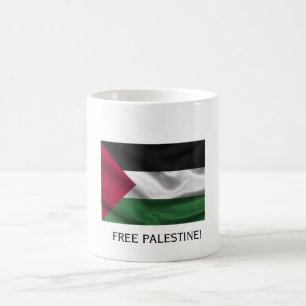 FREE PALESTINE WITH FLAG COFFEE MUG